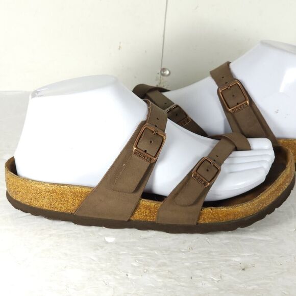 Birkenstock Women's Mayari US5 EU36 Birkibuc Mocha Brown Strappy Slide sandals - Picture 9 of 16